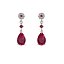 Pendientes colgantes de plata con circonitas gota rubi